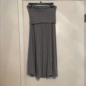 Striped Strapless Maxi Dress